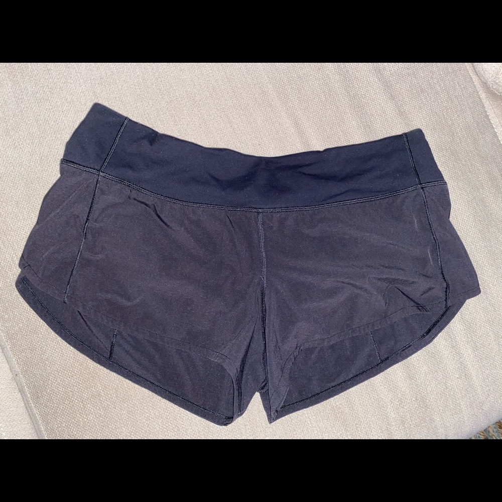 Lululemon black speed up shorts